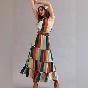Farm Rio Colorblocked Shimmer Maxi Dress